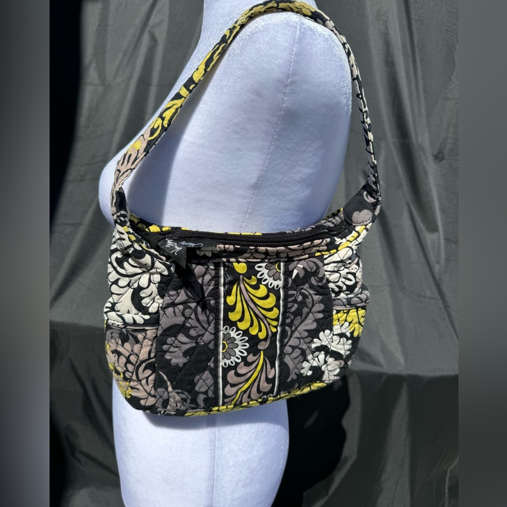 Vera Bradley small purse; black, yellow; EUC